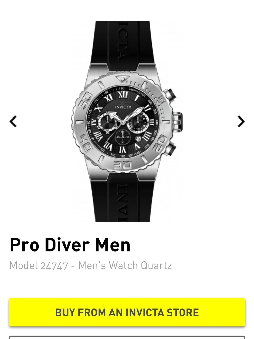 Invicta Pro Diver Men's Silver Watch Caseback